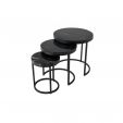 Kick Couchtischset Marble - 3er-Set - Schwarz